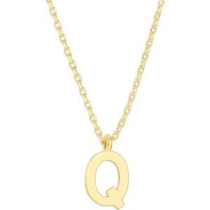 Gold Plated Initial (Q) Necklace